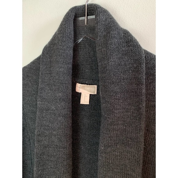 Forever 21 Ombre Stripe Charcoal Knit Cardigan Sweater — Women's Size XS X-Small - Picture 3 of 14
